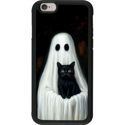 Coque iPhone 6/6s - Silicone rigide noir Halloween 2025 Ghost with black cat