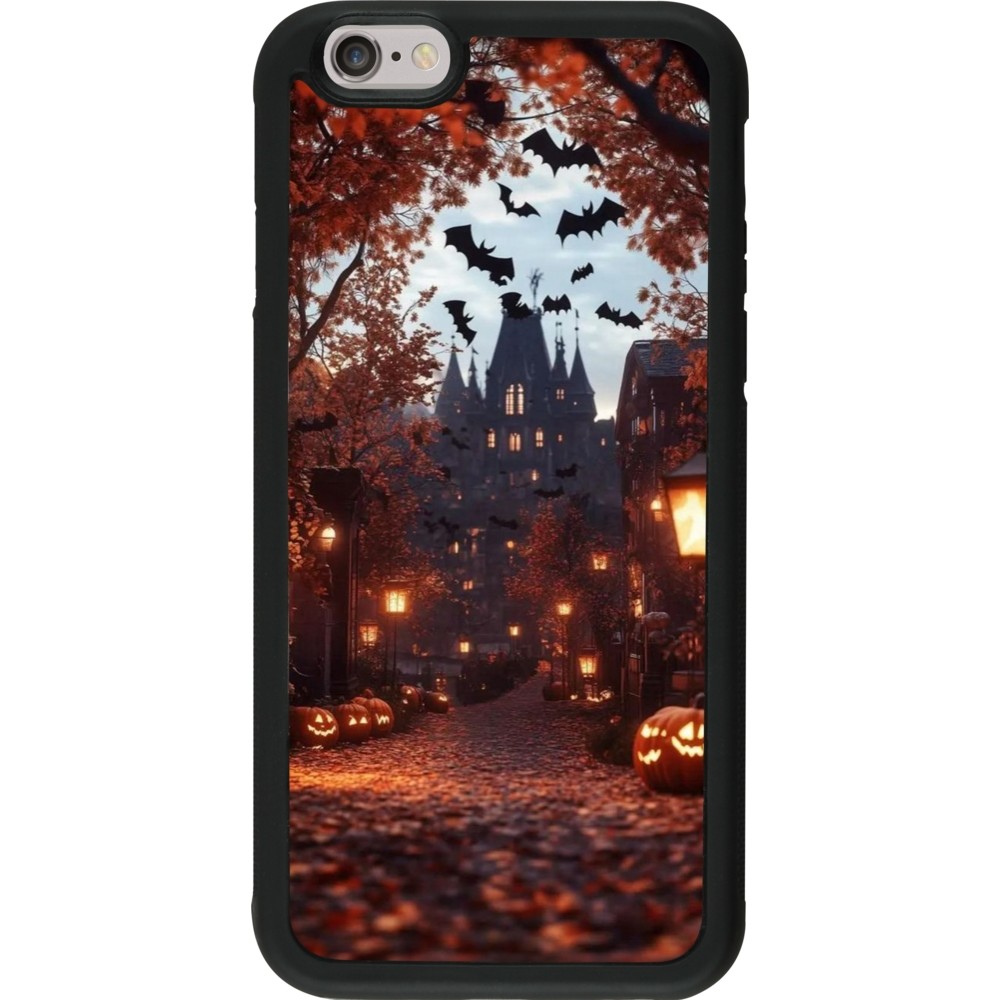 Coque iPhone 6/6s - Silicone rigide noir Halloween 2025 Haunted house
