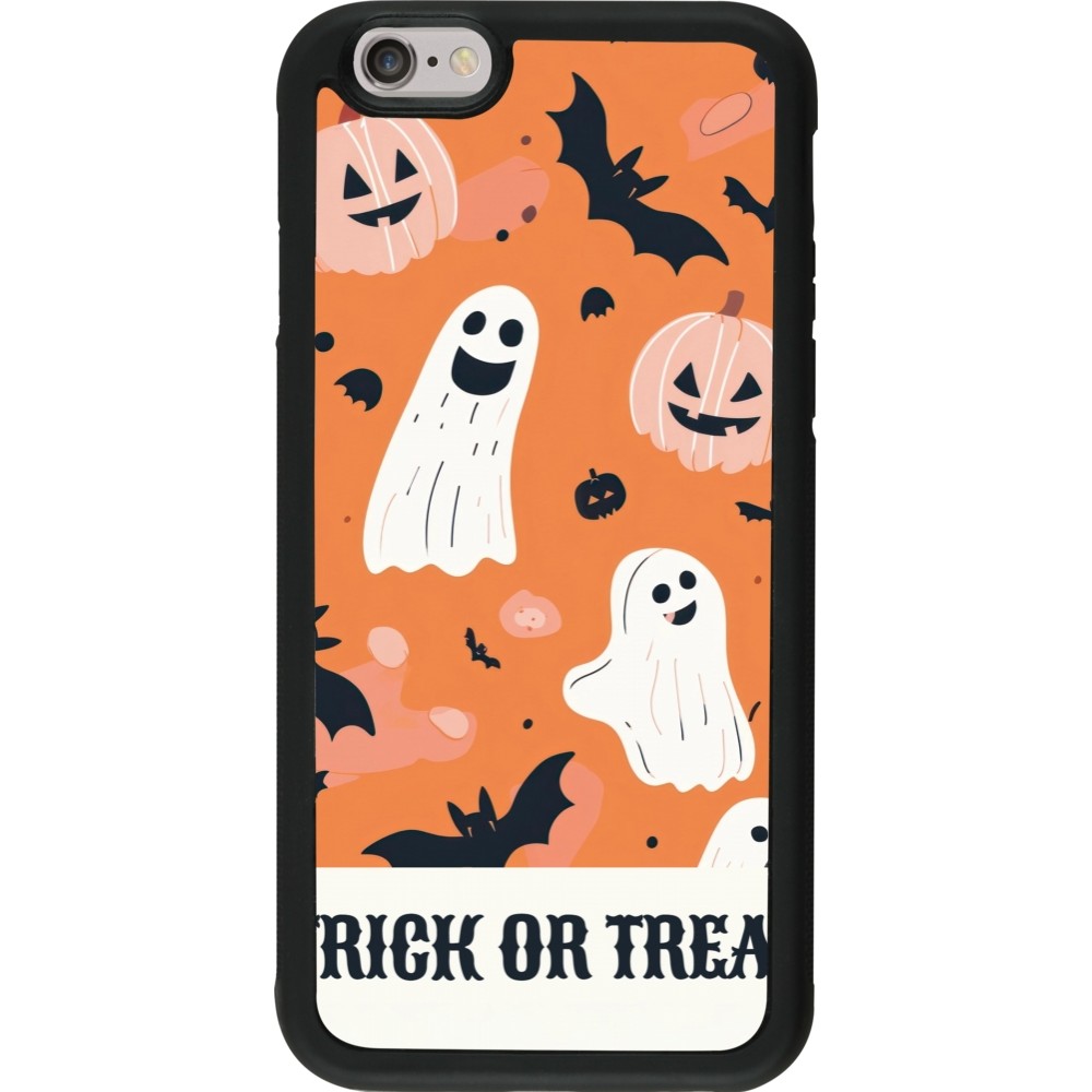 Coque iPhone 6/6s - Silicone rigide noir Halloween 2025 Trick or treat