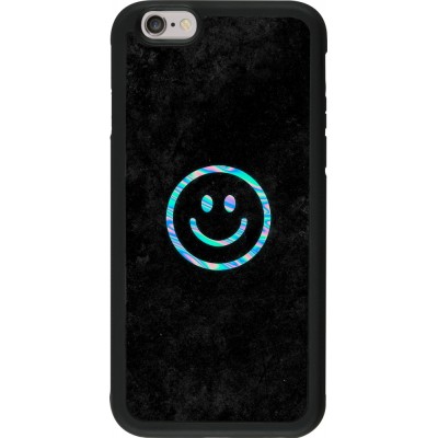 iPhone 6/6s Case Hülle - Silikon schwarz Happy smiley irisirt