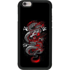 iPhone 6/6s Case Hülle - Silikon schwarz Japanese style Dragon Tattoo Red Black