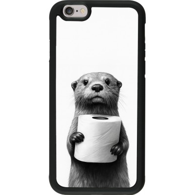 Coque iPhone 6/6s - Silicone rigide noir Loutre papier de toilette