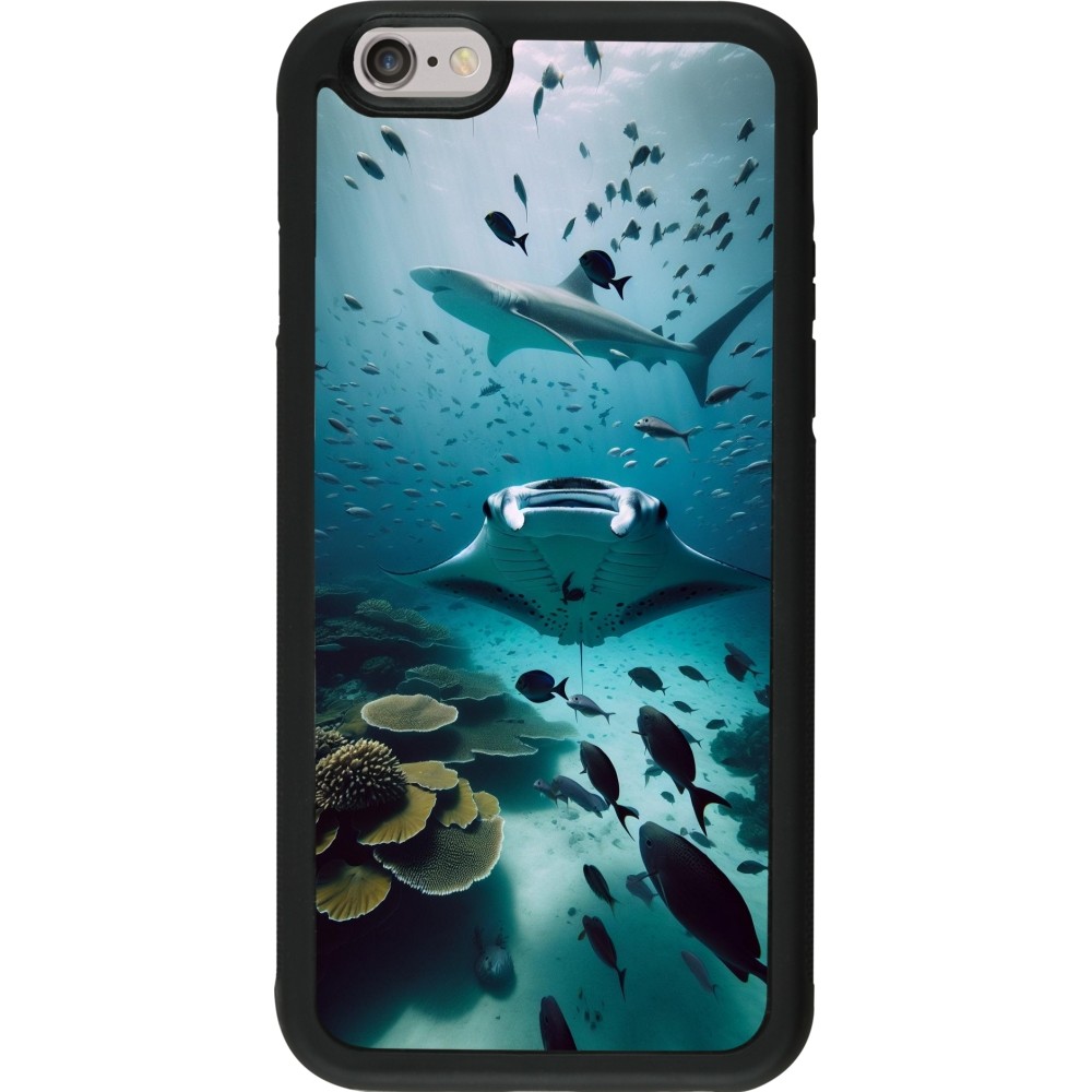 iPhone 6/6s Case Hülle - Silikon schwarz Manta Lagune Reinigung