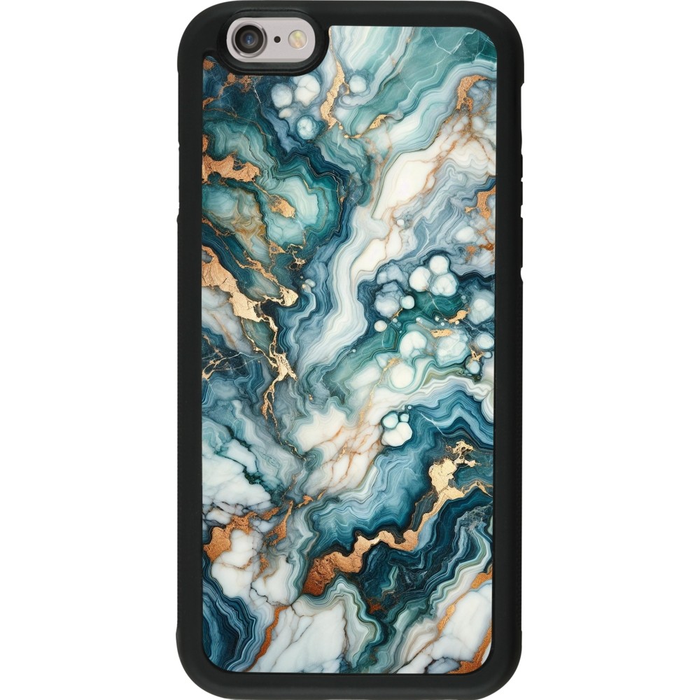 iPhone 6/6s Case Hülle - Silikon schwarz Grüner Blauer Goldener Marmor