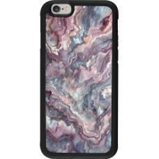 iPhone 6/6s Case Hülle - Silikon schwarz Violetter silberner Marmor