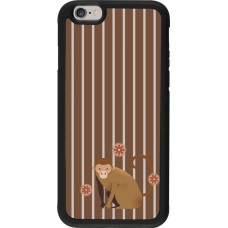 Coque iPhone 6/6s - Silicone rigide noir Monkey with stripes