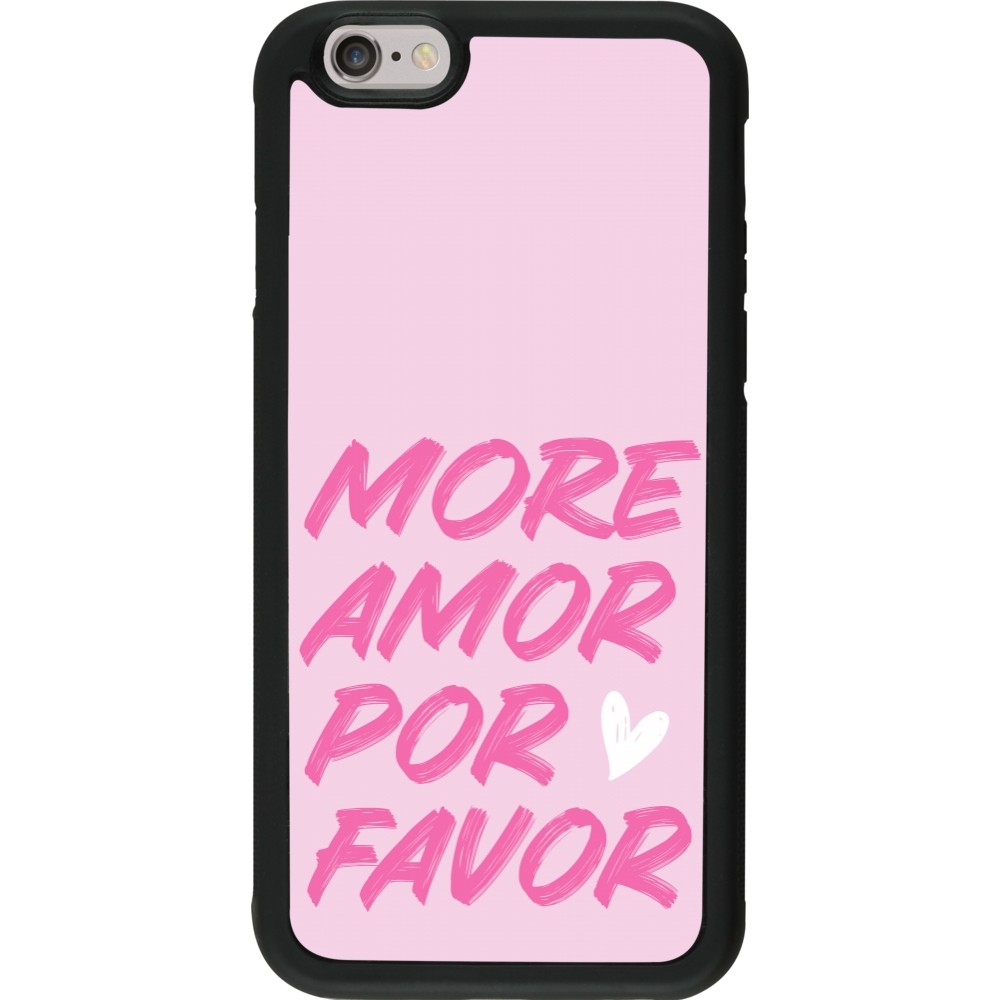 iPhone 6/6s Case Hülle - Silikon schwarz More amor porfavor