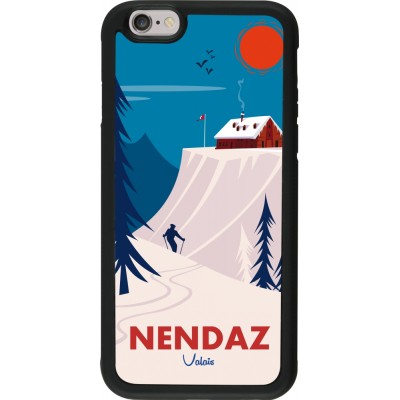 Coque iPhone 6/6s - Silicone rigide noir Nendaz Cabane Ski