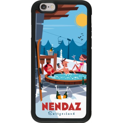 iPhone 6/6s Case Hülle - Silikon schwarz Nendaz Mountain Jacuzzi