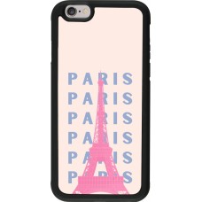 iPhone 6/6s Case Hülle - Silikon schwarz Paris Pink Print