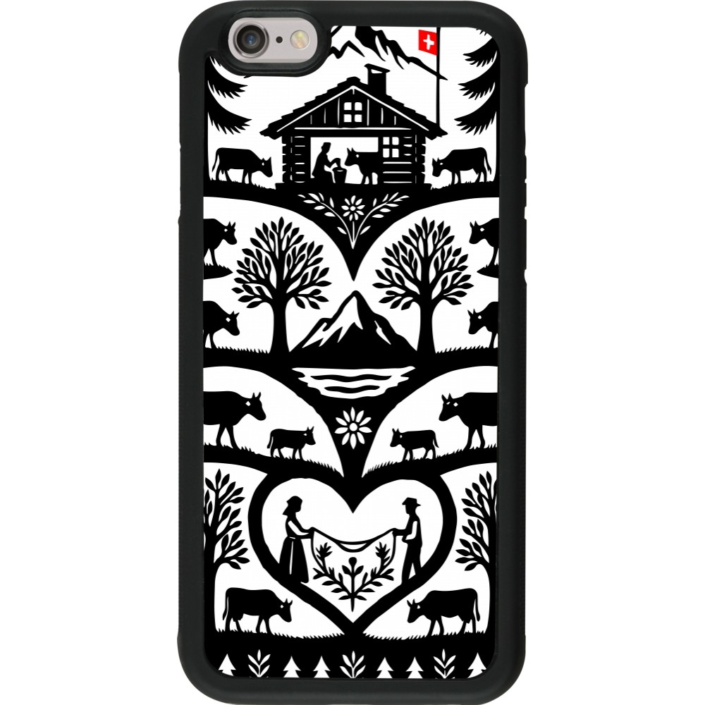 Coque iPhone 6/6s - Silicone rigide noir Poya Suisse 2