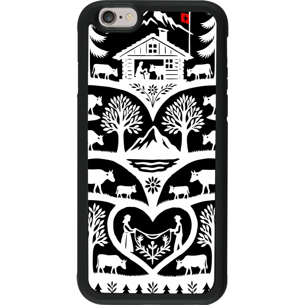 Coque iPhone 6/6s - Silicone rigide noir Poya Suisse 2 noir