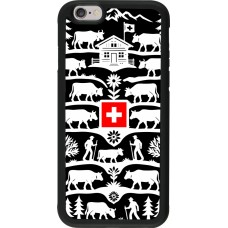 Coque iPhone 6/6s - Silicone rigide noir Poya Suisse 3 noir