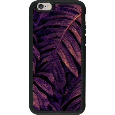 Coque iPhone 6/6s - Silicone rigide noir Purple Light Leaves