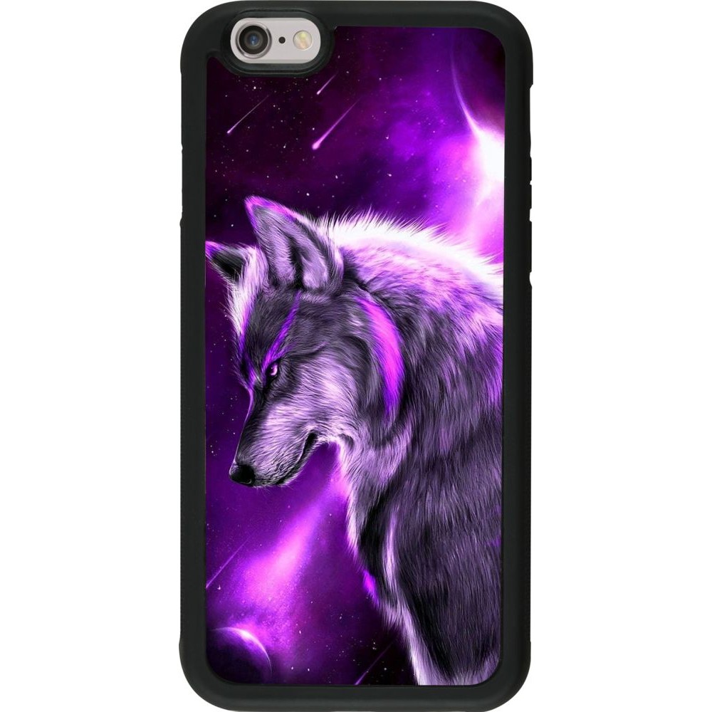 Coque iPhone 6 6s Silicone rigide noir Purple Sky Wolf Acheter sur PhoneLook