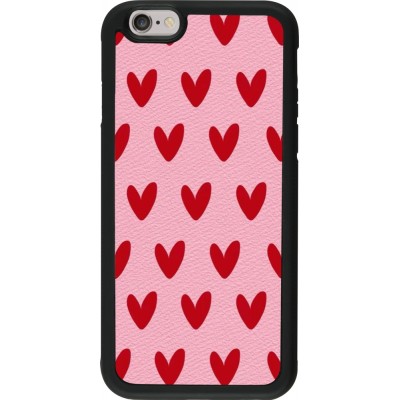 iPhone 6/6s Case Hülle - Silikon schwarz Saint Valentines Day 26 Pattern heart