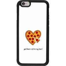 Coque iPhone 6/6s - Silicone rigide noir Saint Valentines Day 26 You have my pizza heart