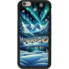 Coque iPhone 6/6s - Silicone rigide noir Snowy Mountain Village Lake night