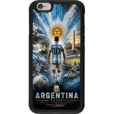 Coque iPhone 6/6s - Silicone rigide noir Football Argentine splash 2026