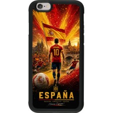 Coque iPhone 6/6s - Silicone rigide noir Football Espagne splash 2026