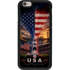 Coque iPhone 6/6s - Silicone rigide noir Football États-Unis splash 2026
