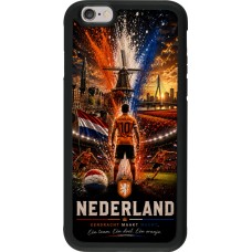 Coque iPhone 6/6s - Silicone rigide noir Football Pays-Bas splash 2026