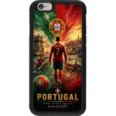 Coque iPhone 6/6s - Silicone rigide noir Football Portugal splash 2026