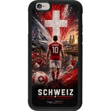 Coque iPhone 6/6s - Silicone rigide noir Football Schweiz splash 2026
