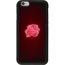 Coque iPhone 6/6s - Silicone rigide noir Spring 23 neon rose