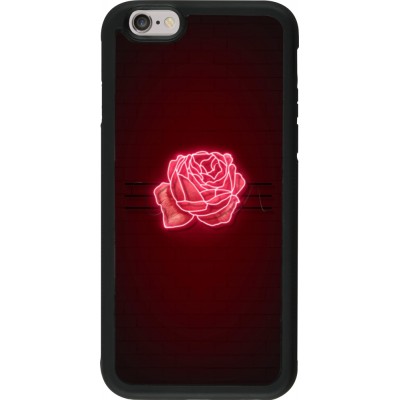 Coque iPhone 6/6s - Silicone rigide noir Spring 23 neon rose