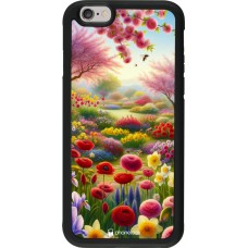 Coque iPhone 6/6s - Silicone rigide noir Spring 25 Bouquet printemps
