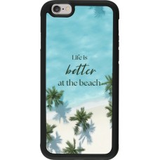 Coque iPhone 6/6s - Silicone rigide noir Summer 2025 Life is better at the beach