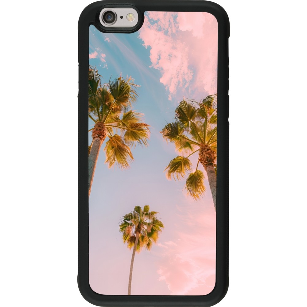 Coque iPhone 6/6s - Silicone rigide noir Summer 2025 Palmiers