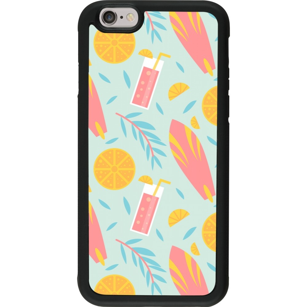 iPhone 6/6s Case Hülle - Silikon schwarz Summer 2025 Pattern citron