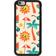 Coque iPhone 6/6s - Silicone rigide noir Summer 2025 Pattern soleil