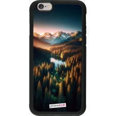 iPhone 6/6s Case Hülle - Silikon schwarz Sonnenuntergang Waldsee