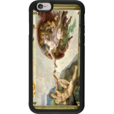 iPhone 6/6s Case Hülle - Silikon schwarz Kunstbild - Die Erschaffung Adams - Michelangelo