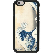 Coque iPhone 6/6s - Silicone rigide noir Tableau art - La Grande Vague de Kanagawa - Hokusai