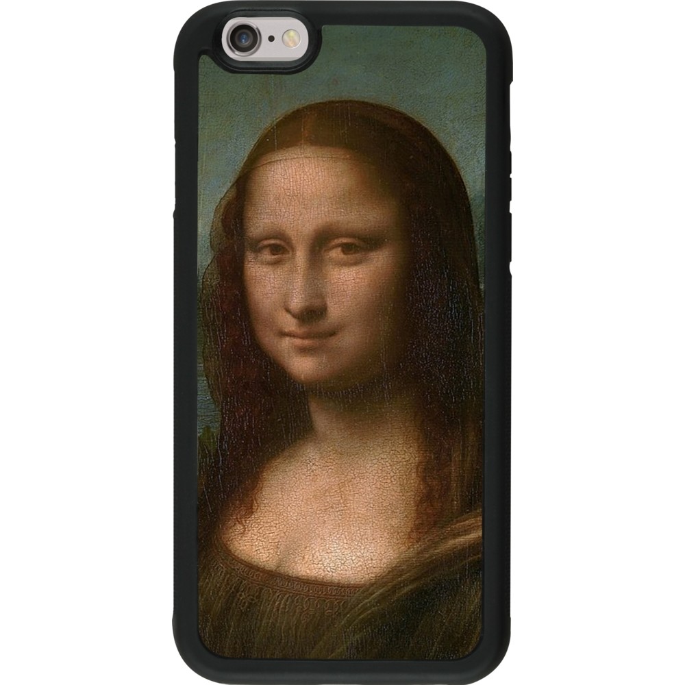 Coque iPhone 6/6s - Silicone rigide noir Tableau art - La Joconde - Léonard de Vinci