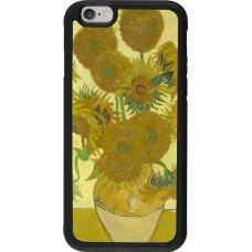 Coque iPhone 6/6s - Silicone rigide noir Tableau art - Les Tournesols - Van Gogh