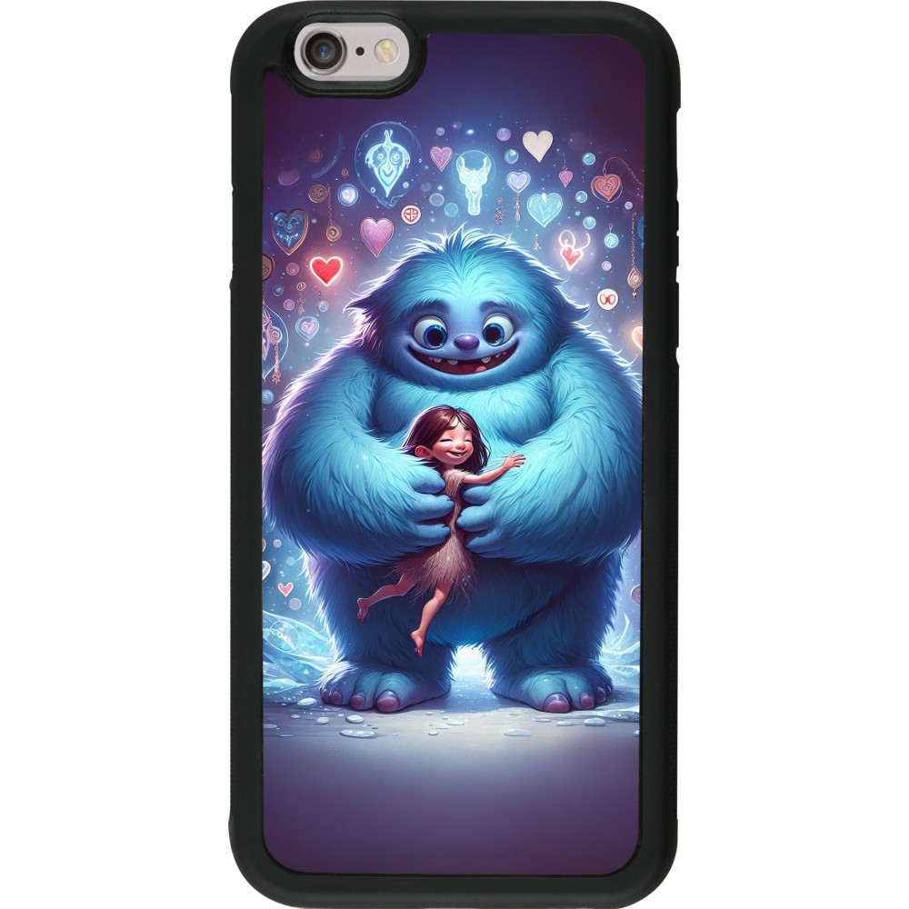 iPhone 6/6s Case Hülle - Silikon schwarz Valentin 2024 Flauschige Liebe