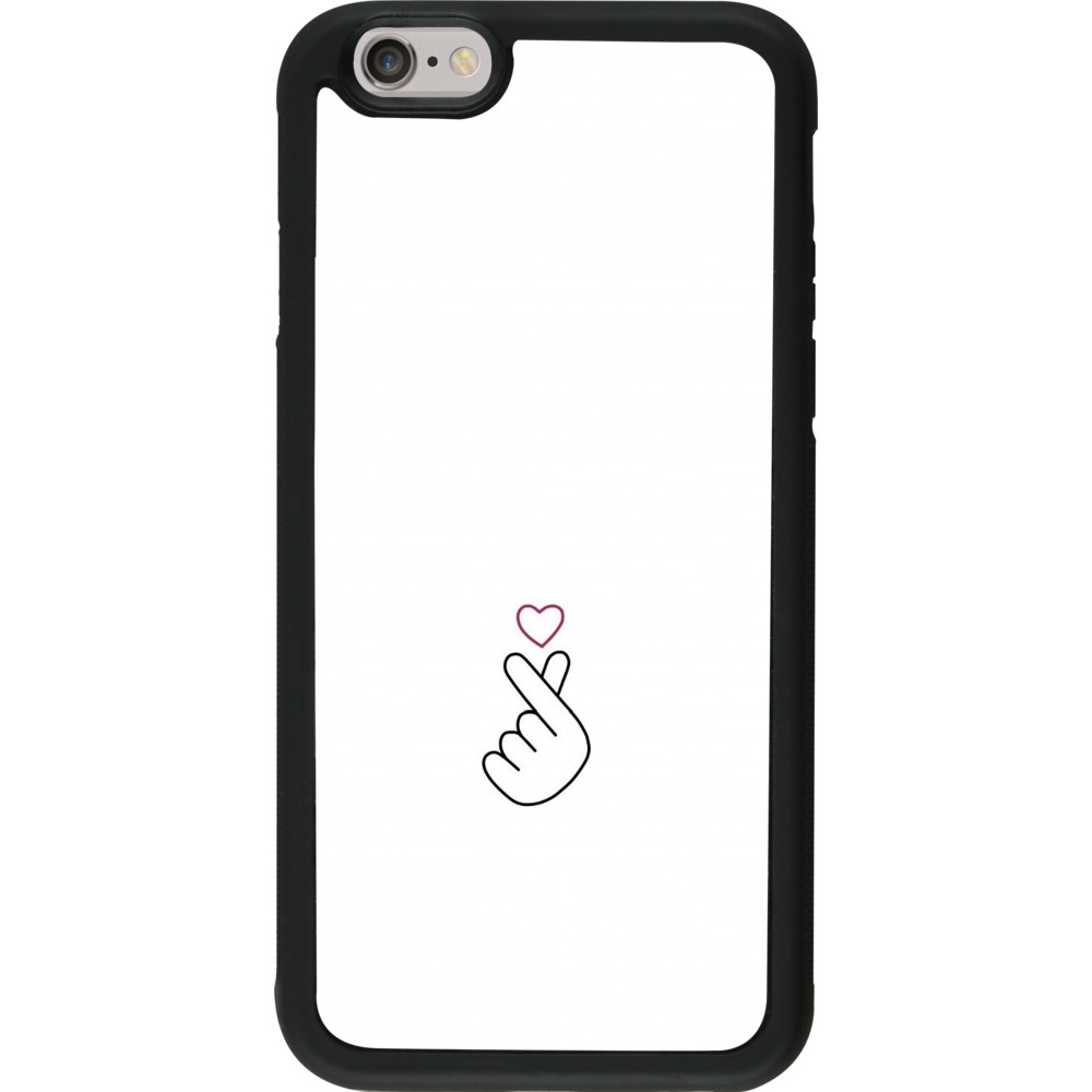 Coque iPhone 6/6s - Silicone rigide noir Valentine 2024 heart by Millennials