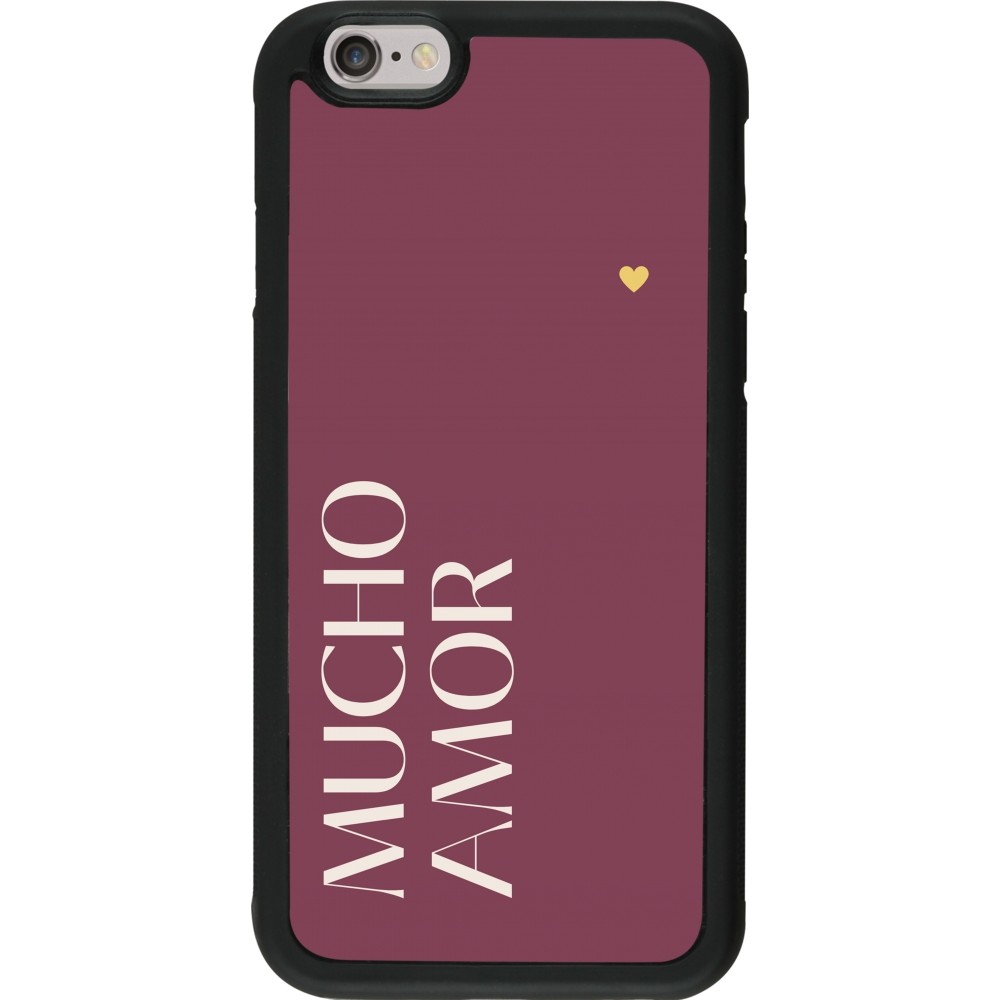 iPhone 6/6s Case Hülle - Silikon schwarz Valentine 2024 mucho amor rosado