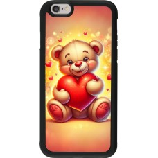 Coque iPhone 6/6s - Silicone rigide noir Valentine 2024 Teddy love