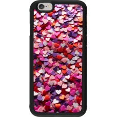 Coque iPhone 6/6s - Silicone rigide noir Valentine 2025 Confetti