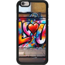 Coque iPhone 6/6s - Silicone rigide noir Valentine 2025 Love U Tag