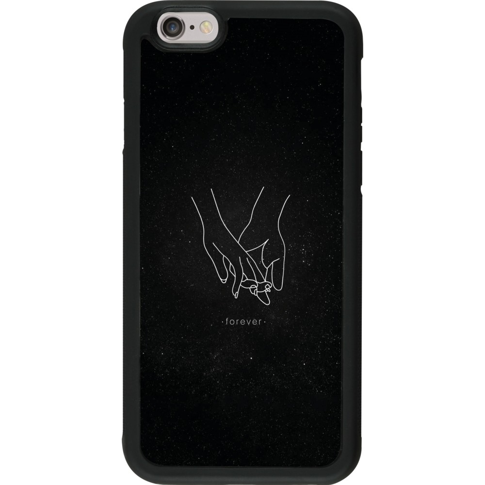 iPhone 6/6s Case Hülle - Silikon schwarz Valentine 2023 hands forever