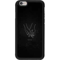 iPhone 6/6s Case Hülle - Silikon schwarz Valentine 2023 hands forever