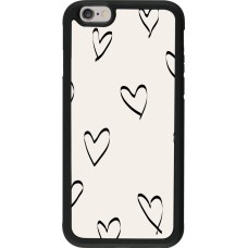 iPhone 6/6s Case Hülle - Silikon schwarz Valentine 2023 minimalist hearts