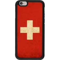 Hülle iPhone 6/6s - Silikon schwarz Vintage Flag SWISS